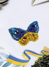 DIY Jewelry Making Beading Kit Pin Butterfly Brooch Bead Embroidery Needlepoint