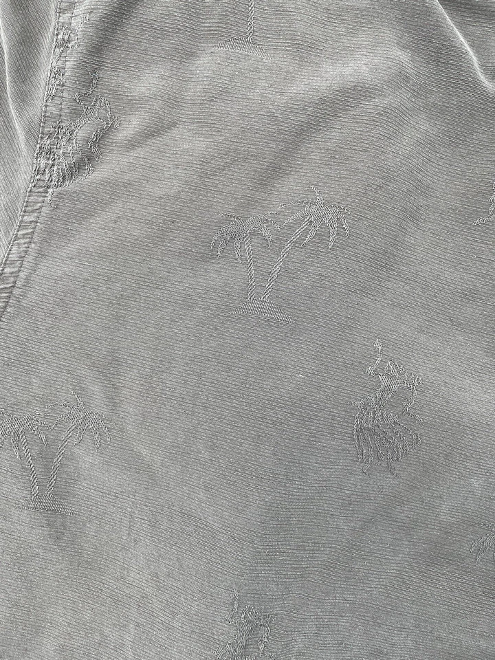 Camisa Big Dogs 100% Seda Adulto Grande Gris Manga Corta Abotonada Hawaiana Hombres Foto 4 de 4