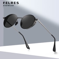 Metal Round Polarized Fashion Sunglasses Men Outdoor Driving Shade Glasses UV400