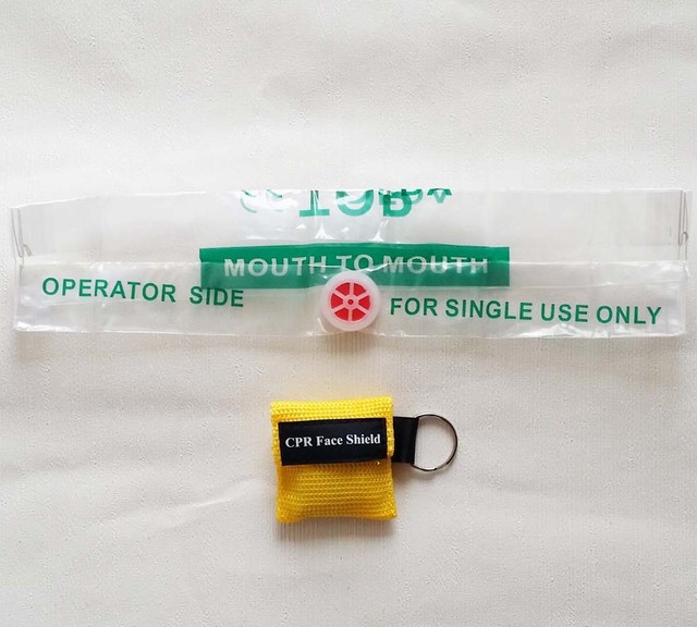 Download 100 Yellow Cpr Mask With Keychain Face Shield Aed Disposable First Aid Training For Sale Online Ebay PSD Mockup Templates