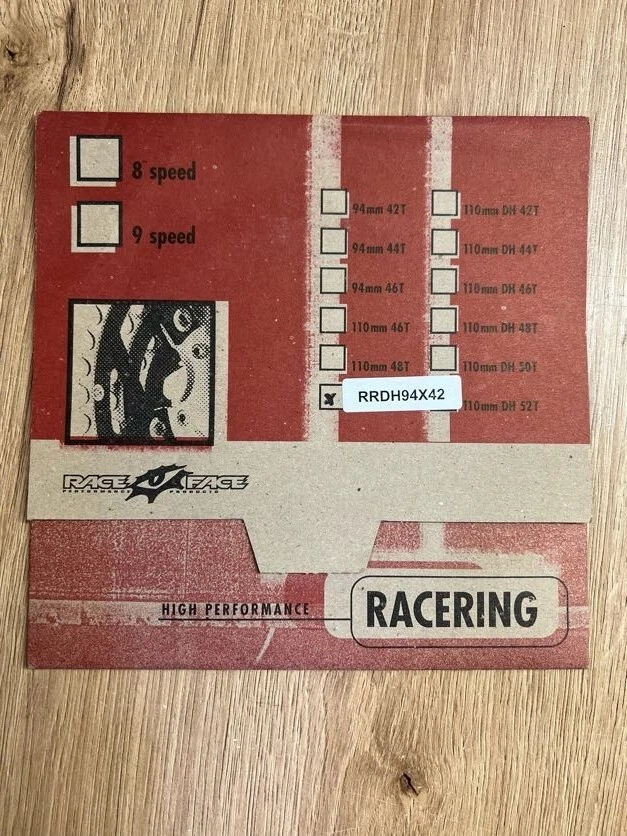Plato Retro Vintage Nuevo en Caja RaceFace 42T DH - Negro, 94 BCD, Hecho en Canadá Foto 3 de 4