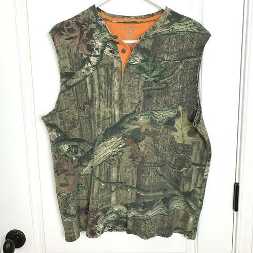 Mossy Oak Muscle Shirt Men Size L Camo 
