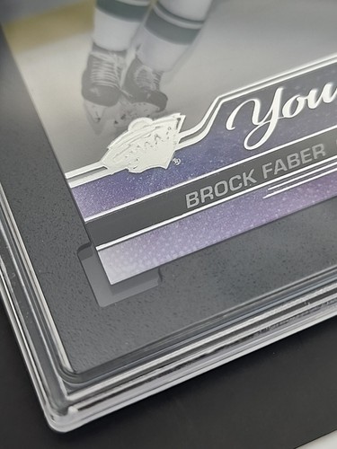 Brock Faber 2023-24 Upper Deck #215 Young Guns Clear Cut RC - SGC 8 - Picture 3 of 10