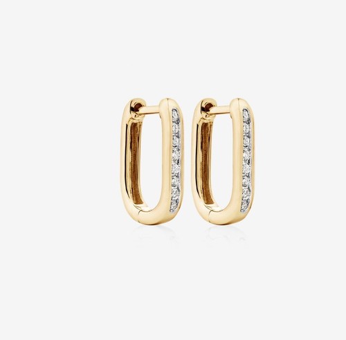 MICHAEL HILL Huggies with 0.14 Carat TW of Diamonds in 10kt Yellow Gold RRP$659 - Picture 2 of 3