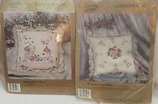 Candlewicking Something Special Mixed Floral Pillow Lace Edge Craft Kit Complete