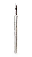 Caran d'ache Hexagonal Cubes Fountain Pen - Rhodium/Silver Trim - #C47546