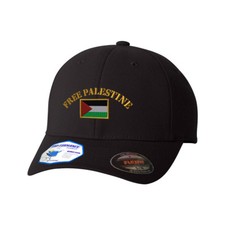 Flexfit Hats for Men  Women Free Palestine Flag Embroidery Polyester