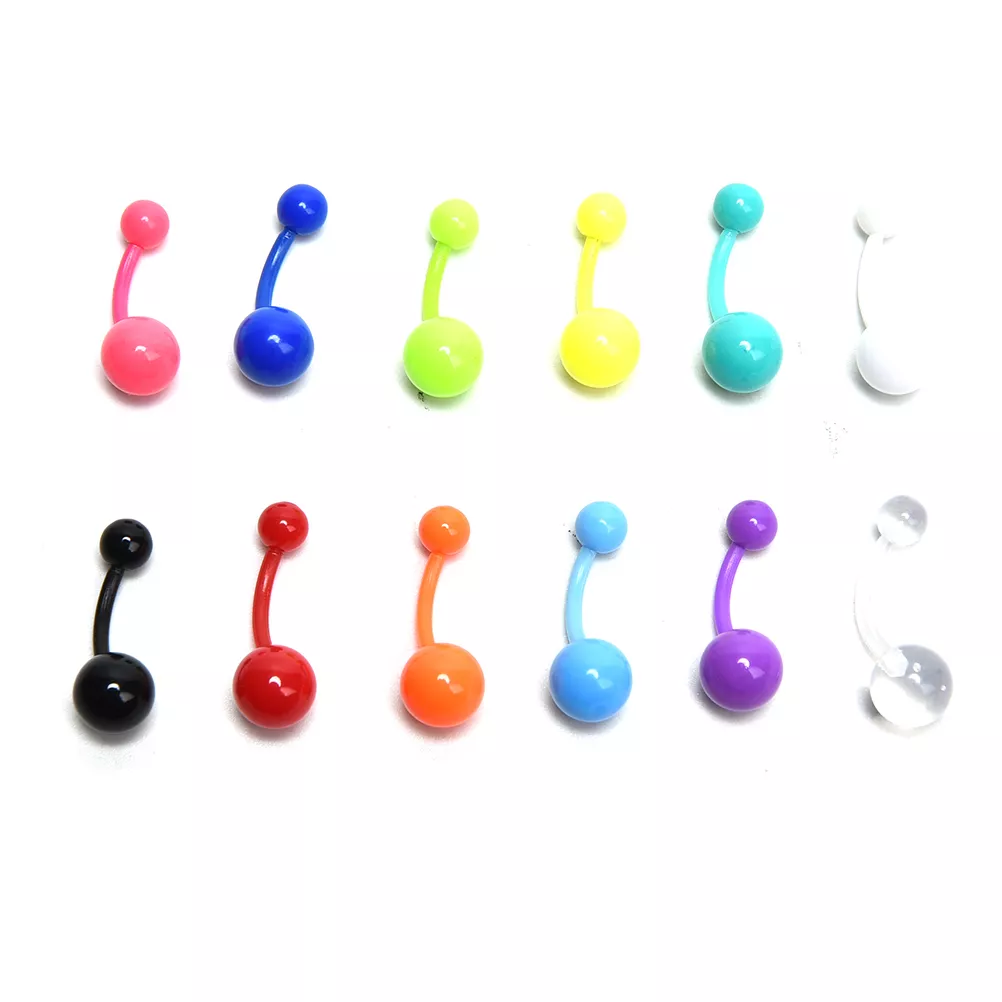 Flexible belly shop button rings