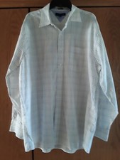 Tommy Hilfiger BIG Dress Shirt 18 34/35 White/Yellow / Blue /Green Plaid
