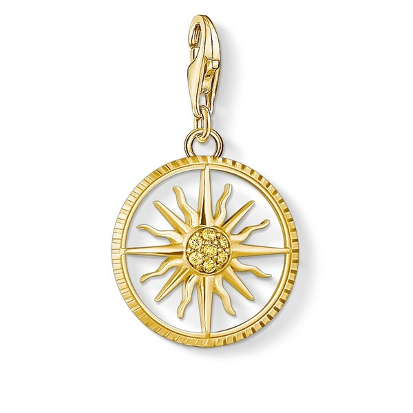 Thomas Sabo 1765-414-4 Sonne Klein Charm AnhäNger 925 Silber Neu-image