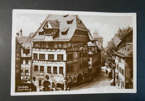GERMANY,GERMANY 1936 Postcard Nuremberg "Durer-Haus" 3pf work + 3pf travelled