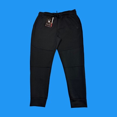 Spyder Active Mens Sz XL Pro Web Athletic Fleece Sweatpants Black Cuffed Joggers