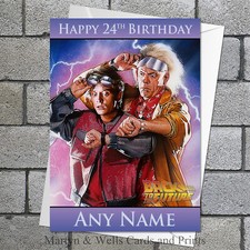 Image of Back to the Future birthday card. 5x7 inches. McFly. Personalised plus envelope.