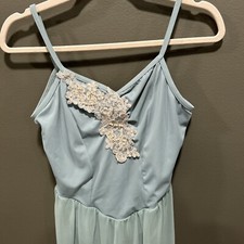 Weissman Girls Dance Costume Size XXLC Seafoam Green With Pearls  Sequins