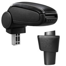 Armlehne Mittelarmlehne Leder Bezug Schwarz / Weiß für Hyundai i10 II ab 2014-