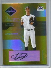 Ubaldo Jimenez 2005 Leaf Limited Gold Spotlight Autograph Rookie #07/10