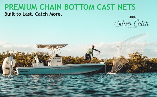 Cast Net Bait 5-10 Ft Mono Drawstring 3/8"-1/2"-1" CHAIN Bottom. Best Quality - Picture 2 of 10