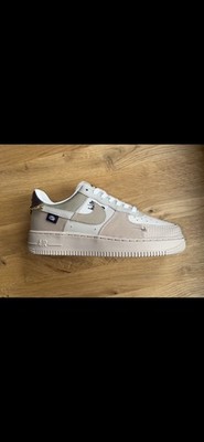Nike Air Force 1 Low Top Herren Sneaker Beige/Weiß, Schnürung, gepolstert