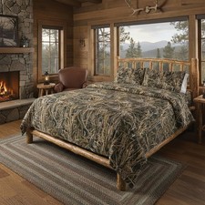 Realtree 5-Piece Queen Size Bed in a Bag Set, 1 Comforter, 1 Fitted Sheet, 1 Fla