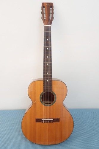 Vintage 1960-70s Kay Classical Acoustic Natural Guitar Clean Harmony Rare Jumbo