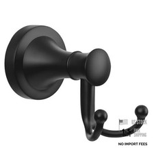 Bathroom Towel Hook, Matte Bathroom Robe Hook, Heavy Duty Double Towel Black