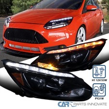 Fit 2012-2014 Ford Focus Black Smoke Led Signal Strip Projector Headlights Lamps Fit 2012-2014 Ford Focus Black Smoke Led Signal Strip Projector Headlights Lamps