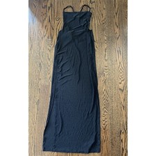 SHEIN SXY Women High Side Slits Spaghetti Strap Dress Black Shimmer Sz. XS NWT