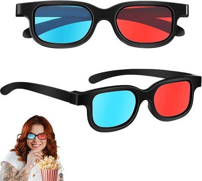 2 Stücke 3D Brille,3D Brille Rot Blau,3D Brillen,3D-Anaglyphenbrille,Rot Blau...