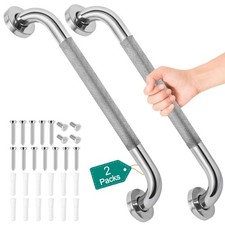 2 Pack 16 Inch Grab Bars for Bathtubs and Showers, Safety Bathroom silvery