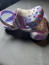 Crocs Classic Kids' Marbled Clog in Multi-Color/Tie-Dye Casual Bright Travel