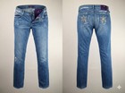 Vintage Victoria Beckham dVb Distressed Blue Jeans 34x33 Y2K Straight Leg Denim
