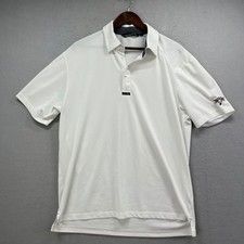 Travis Mathew Polo Shirt Mens XL White Perfor...