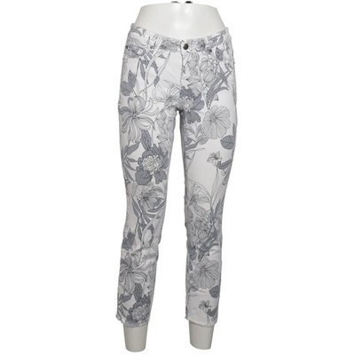Cambio Jeans, Jeans, Größe: 36, Weiß/Blau, Baumwolle/Elasthan, Blumen #mrc