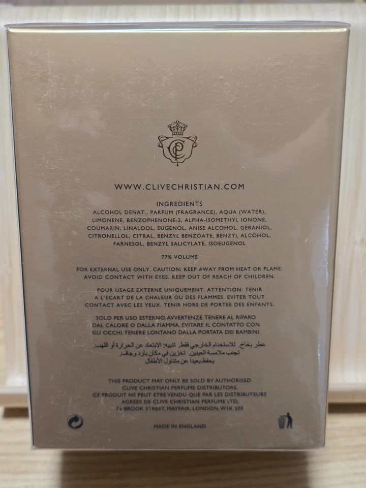 CLIVE CHRISTIAN Nº 1 COLECCIÓN ORIGINAL PERFUME SPRAY PARA HOMBRE 1.6 OZ / 50 ml NUEVO Foto 2 de 3