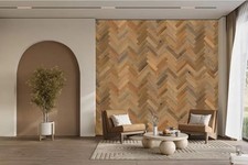 Peel and Stick Tan Wooden Decorative Wall Paneling 1/8 In. X 3 In. X 12 In.