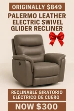 Leather Electric Chair Swivel Glider Recliner with USB port 