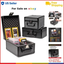 Graded Card Storage Box Aluminum 2 Row Fits PSA Slabs Baseball Sports