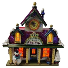 Kurt S. Adler Snowtown North Pole Train Station Christmas Village No Box