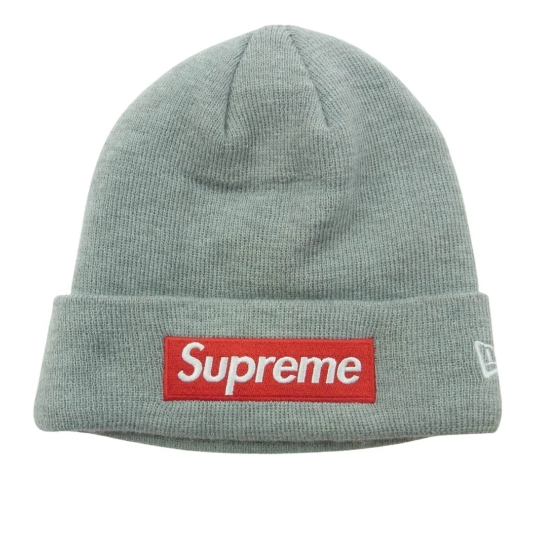 Casquette bonnet tricot Supreme 18AW New Era boîte logo gris occasion LIFE 0