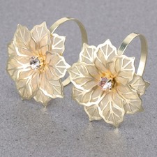  6 Pcs Modern Elegant Napkin Holders Flower Design Ring Mouth Cloth