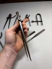 Lot Of Antique Leather Tools Wing Dividers Compass Huber Osborne Stow & Wilcox — photo 4