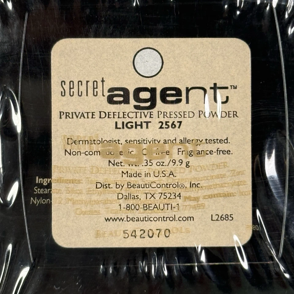 BeautiControl Secret Agent Private Detective Pressed Powder Light 2567 .35oz New - Image 2 of 4
