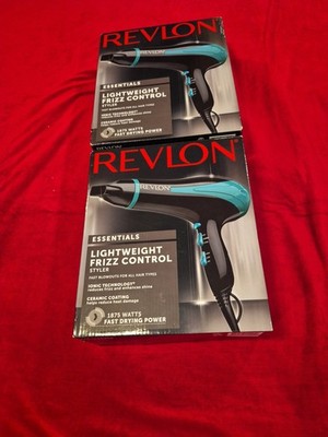 2 REVLON ESSENTIALS LIGHTWEIGHT FRIZZ CONTROL HAIR DRYER 1875 WATTS NEW