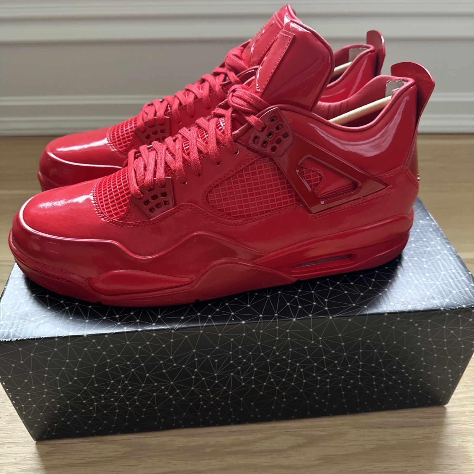 NIKE AIR JORDAN 11LAB4 RETRO 4 UNIVERSITARIO ROJO-BLANCO TALLA 14 ¡¡RARO!! [719864-600]