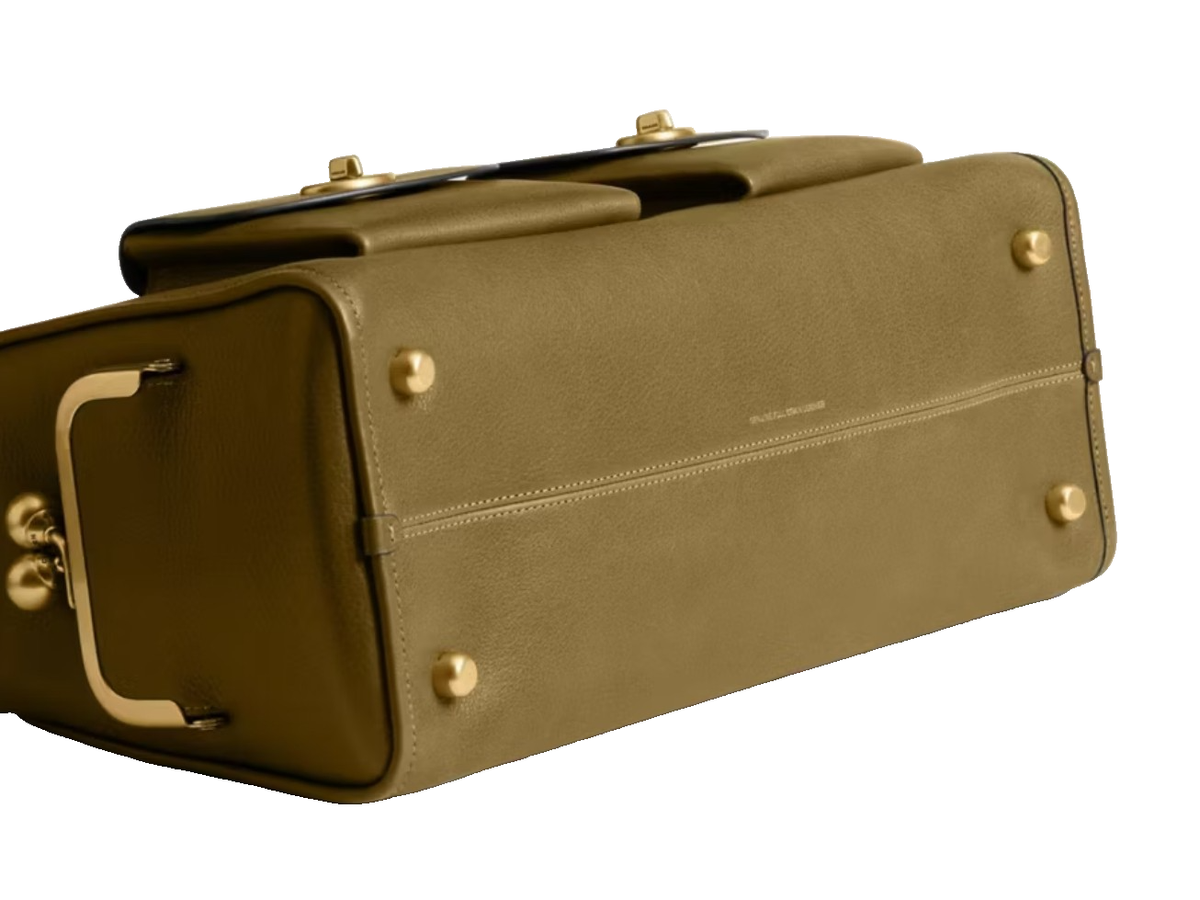 COACH Turnlock Harbor Bag CDZ12 Muted Olive Grain Leather Shoulder
