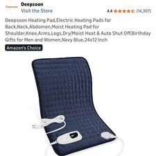 BESIGILA 12x24 Electric Heating Pad Navy Blue Pain Relief Soft Machine Washable