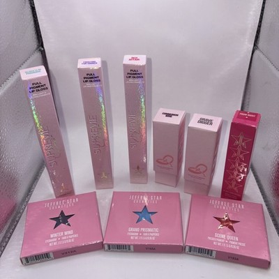 Jeffree Star Lot 6 Lippies & 2 Eye Shadows & 1 Pressed Pigment 9 Pieces New