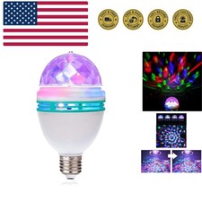 E27 3W LED Full Color Rotating Auto Crystal Ball Bulb AC 85-260V Mini Party L...