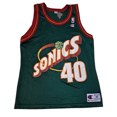 Vintage 90s Champion Shawn Kemp #40 Seattle SuperSonics Green NBA Jersey 40 