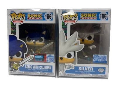 Funko Pop: Sonic With Caliburn 1106 & Silver 1103 (Diamond) MIB+ Protector.